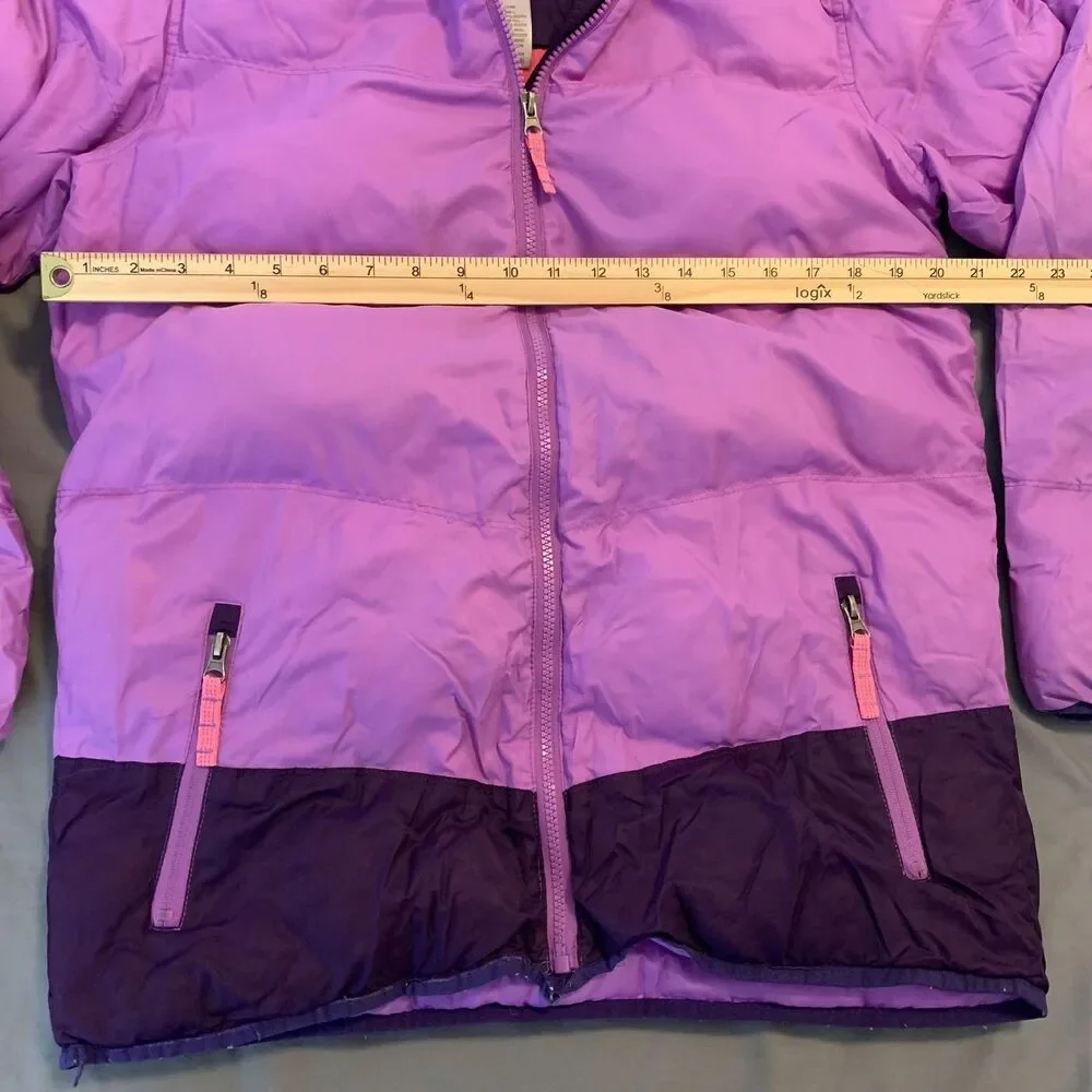C9 By‎ Champion Jacket Girls XL 14-16 Purple Hooded Puffer Fleece Winter Coat